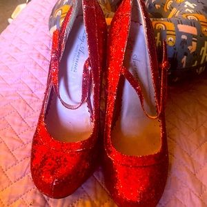 Red sequins holiday shoes used